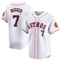 Rebec H.Astros #7 Craig Biggio Player White Home Limited Stitched Jerseys