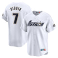 Rebec H.Astros #7 Craig Biggio Player White Throwback Cooperstown Collection Limited Stitched Jerseys