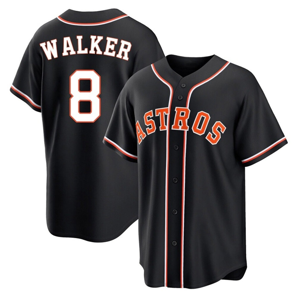 Rebec H.Astros #8 Christian Walker Player Black Fashion Out Home Game Stitched Jerseys