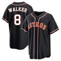 Rebec H.Astros #8 Christian Walker Player Black Fashion Out Home Game Stitched Jerseys