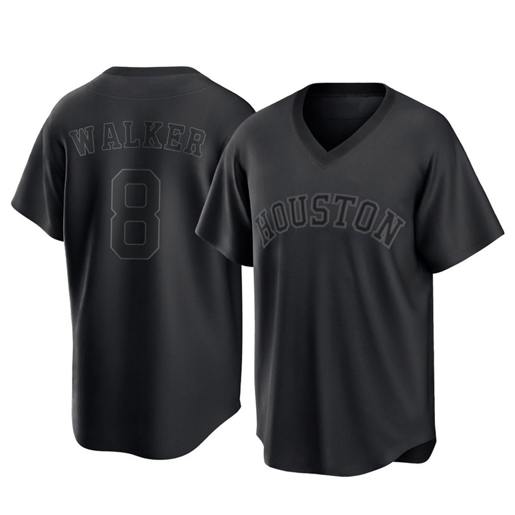 Rebec H.Astros #8 Christian Walker Player Black Fashion T-shirt Home Game Stitched Jerseys