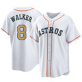 Rebec H.Astros #8 Christian Walker Player Gold Collection Game Home Stitched Jerseys