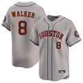 Rebec H.Astros #8 Christian Walker Player Gray Home Limited Stitched Jerseys