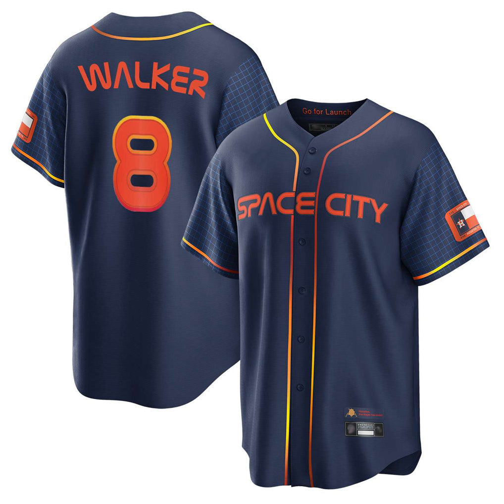 Rebec H.Astros #8 Christian Walker Player Navy City Connect Home Game Stitched Jerseys