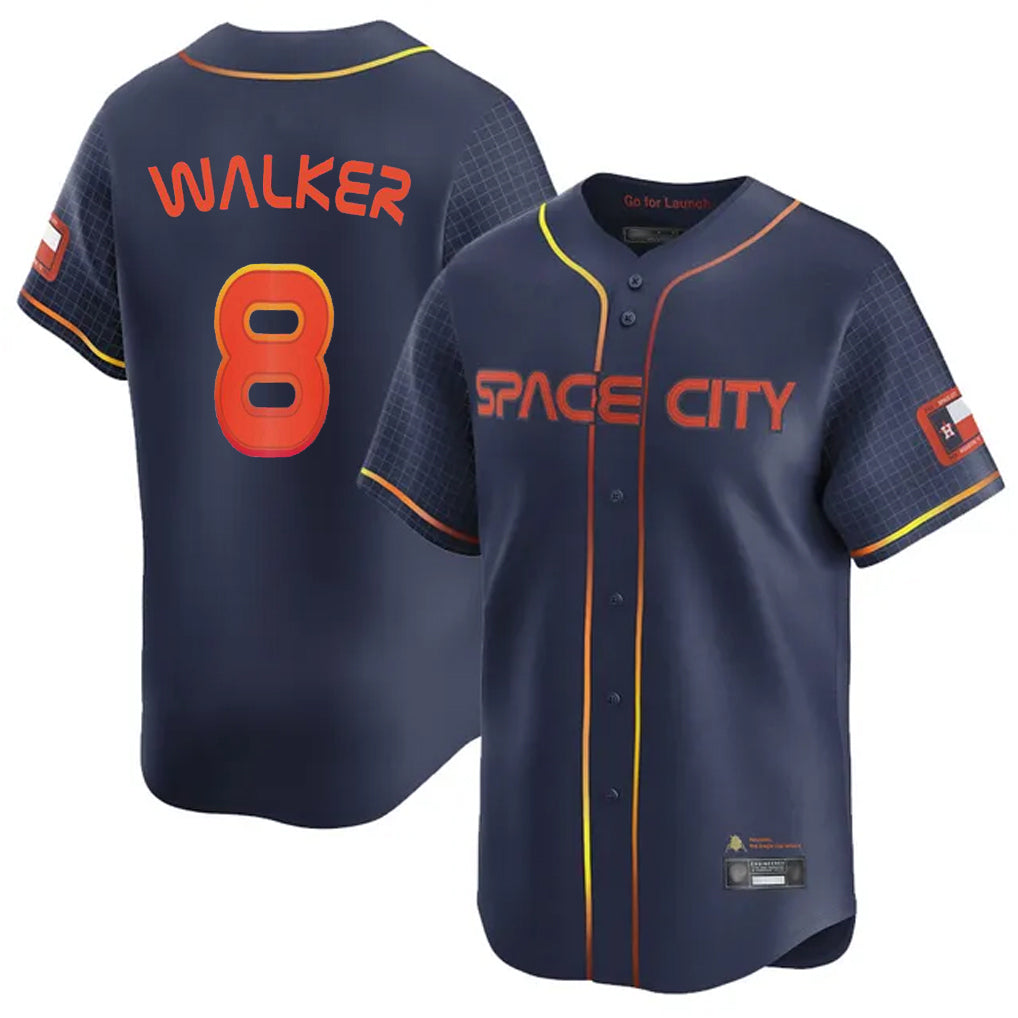 Rebec H.Astros #8 Christian Walker Player Navy City Connect Home Limited Stitched Jerseys