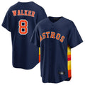Rebec H.Astros #8 Christian Walker Player Navy Home Game Stitched Jerseys