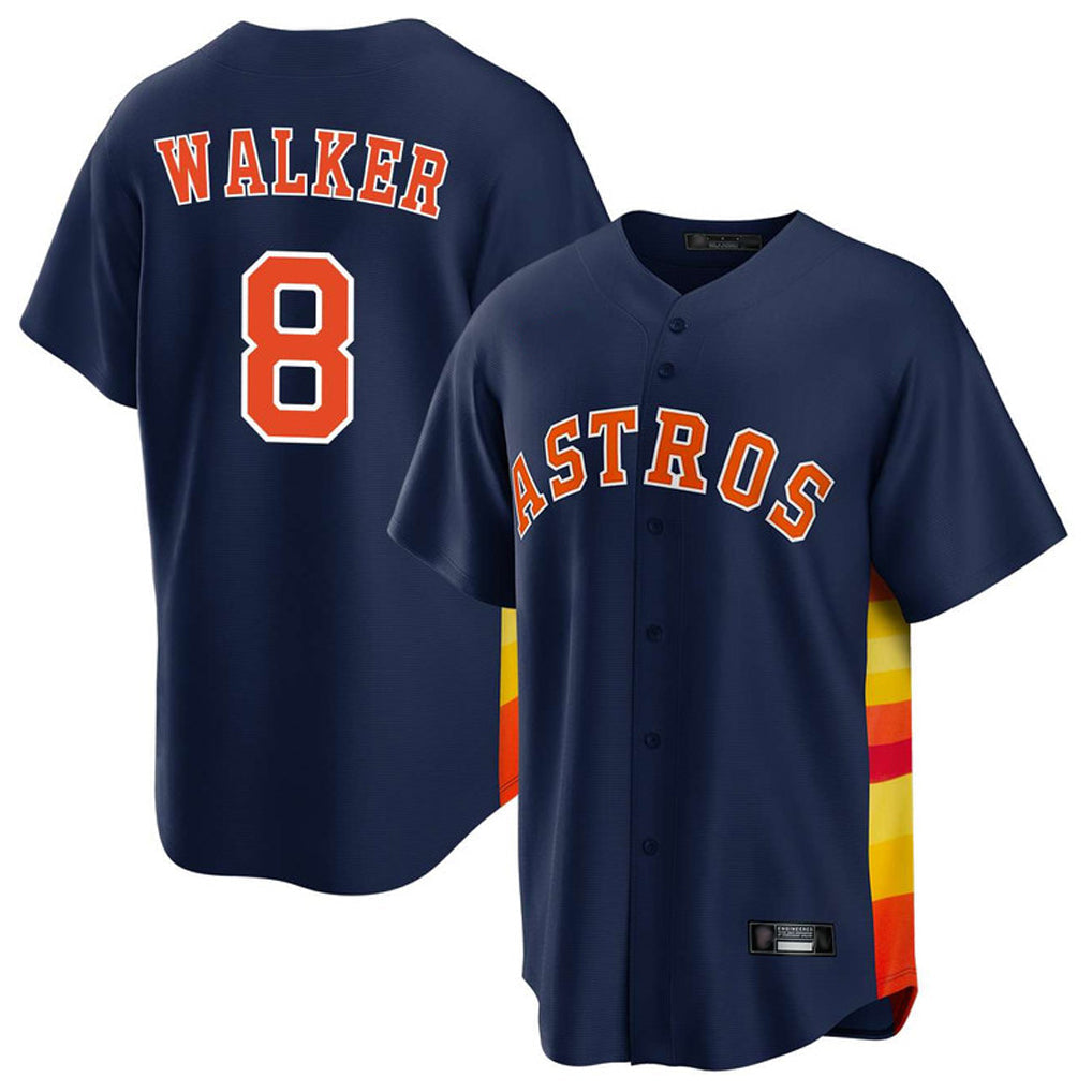 Rebec H.Astros #8 Christian Walker Player Navy Home Game Stitched Jerseys