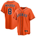 Rebec H.Astros #8 Christian Walker Player Orange Home Game Stitched Jerseys