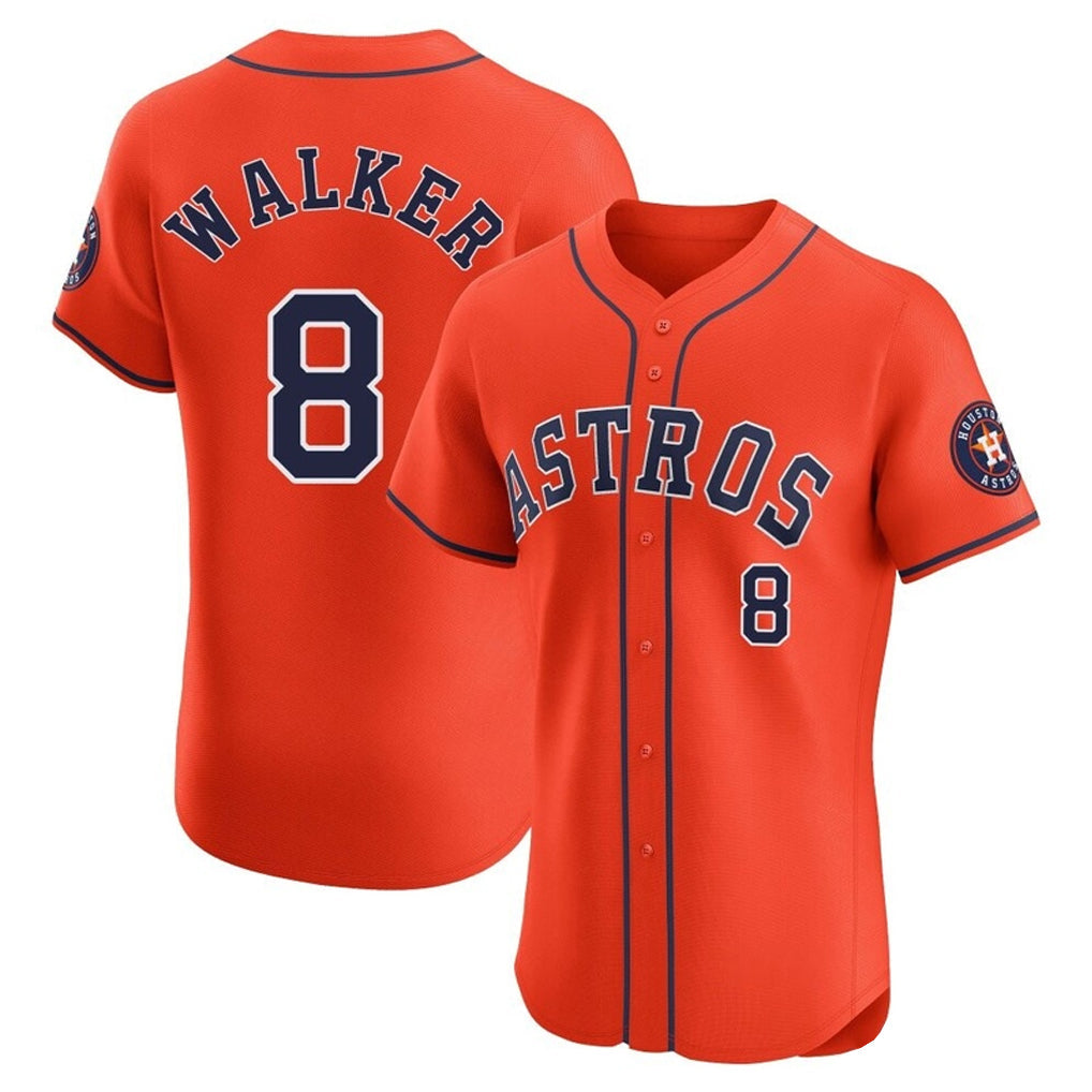 Rebec H.Astros #8 Christian Walker Player Orange Home Limited Elite Stitched Jerseys