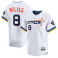 Rebec H.Astros #8 Christian Walker Player White City Connect Limited Home Stitched Jerseys