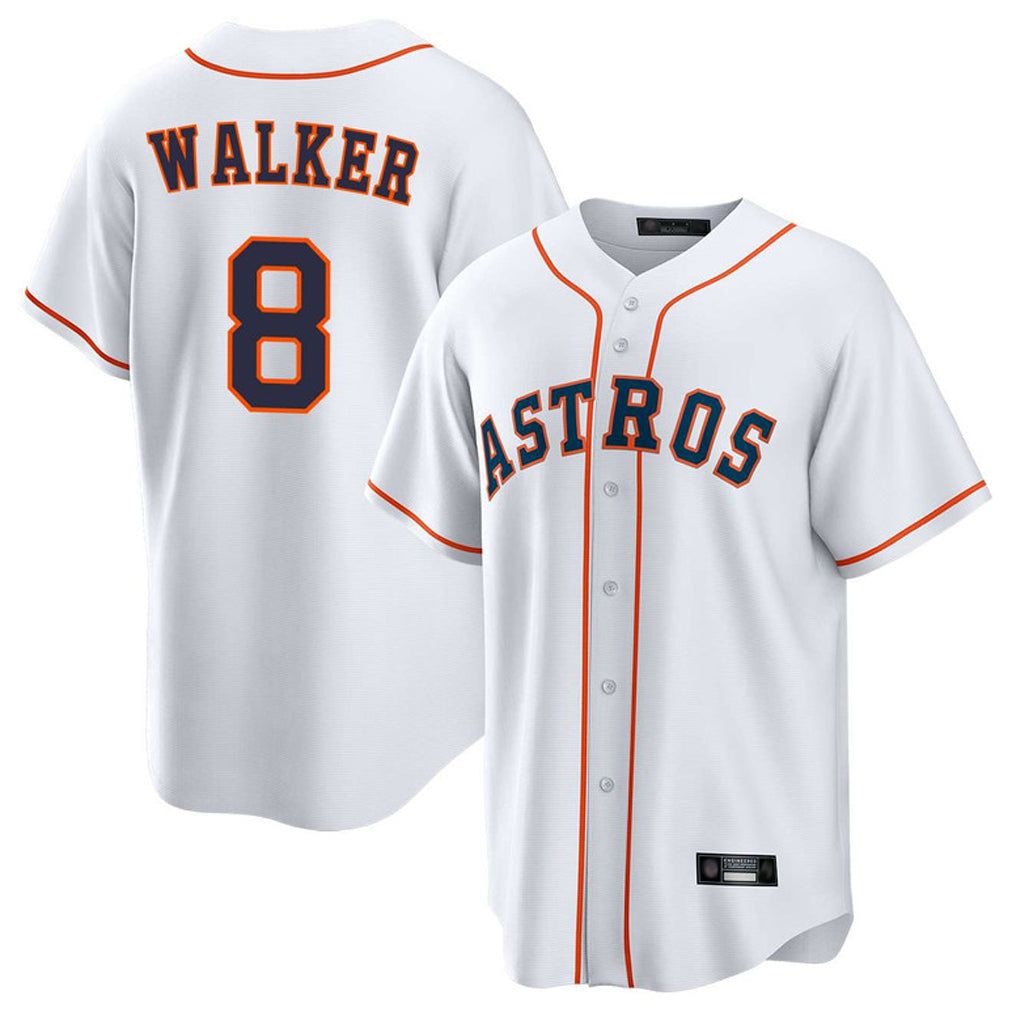 Rebec H.Astros #8 Christian Walker Player White Home Game Stitched Jerseys