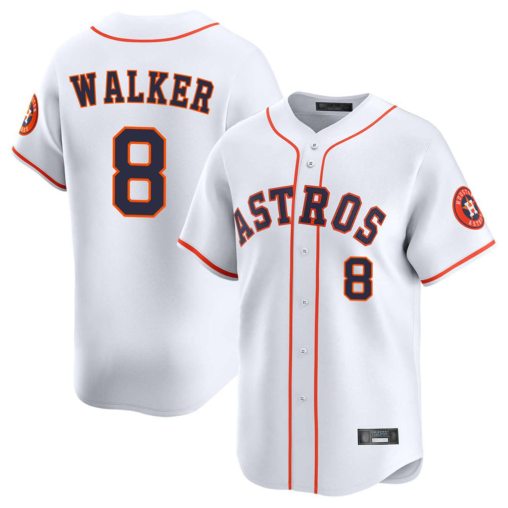 Rebec H.Astros #8 Christian Walker Player White Home Limited Stitched Jerseys