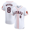 Rebec H.Astros #8 Christian Walker Player White Limited Elite Home Stitched Jerseys