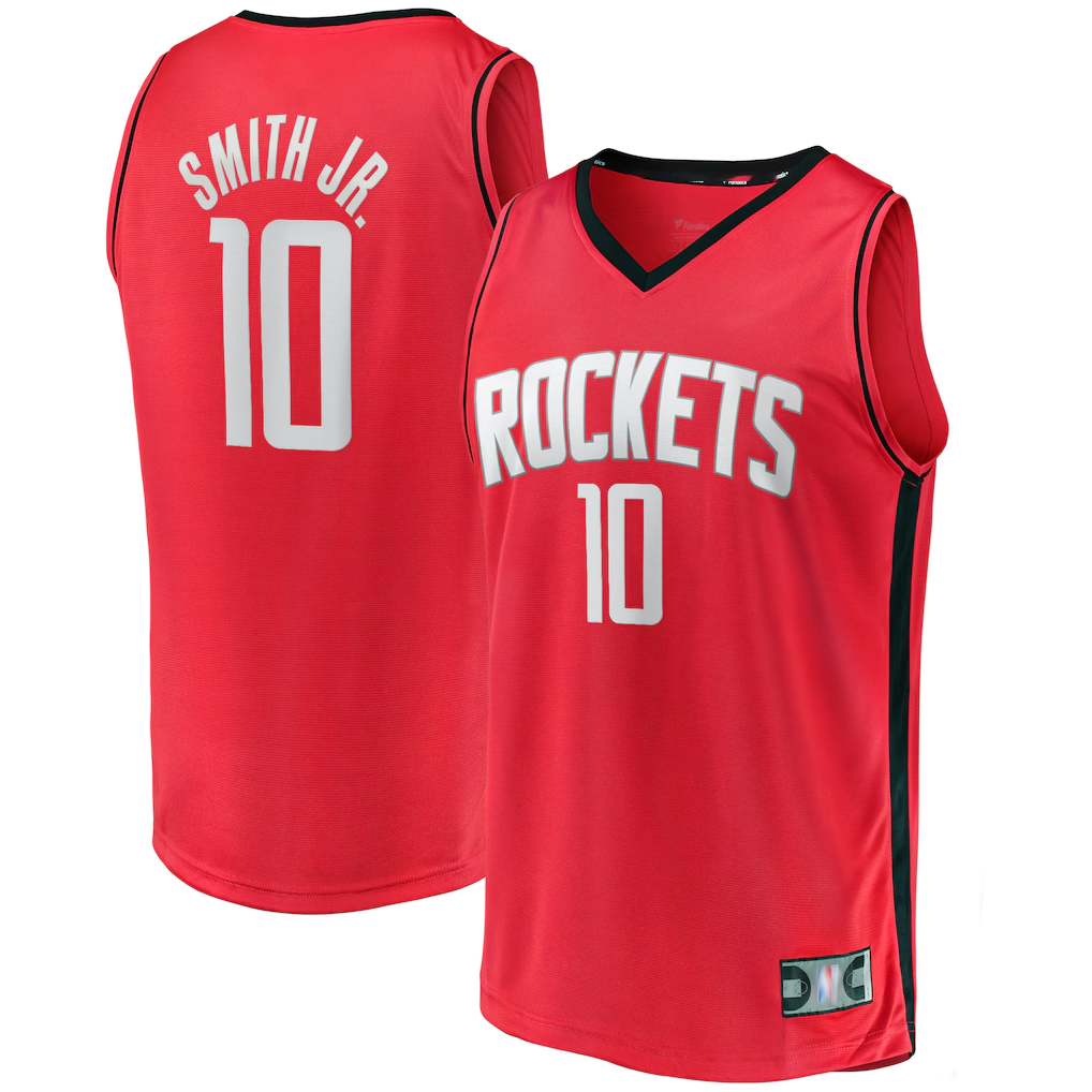 Rebec H.Rockets #10 Jabari Smith Jr. Red Fast Break Replica Player Stitched Jerseys- Icon Edition