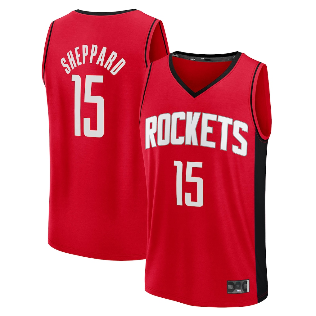 Rebec H.Rockets #15 Reed Sheppard Red Fast Break Replica Stitched Jerseys- Icon Edition