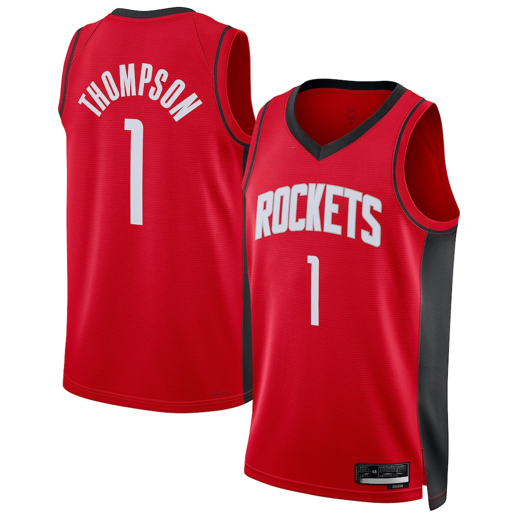 Rebec H.Rockets #1 Amen Thompson Red Swingman Player Stitched Jerseys- Icon Edition