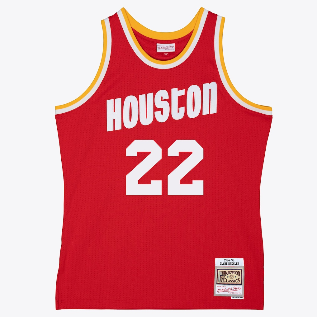 Rebec H.Rockets #22 Clyde Drexler Mitchell & Ness Red 199495 Swingman Stitched Jerseys