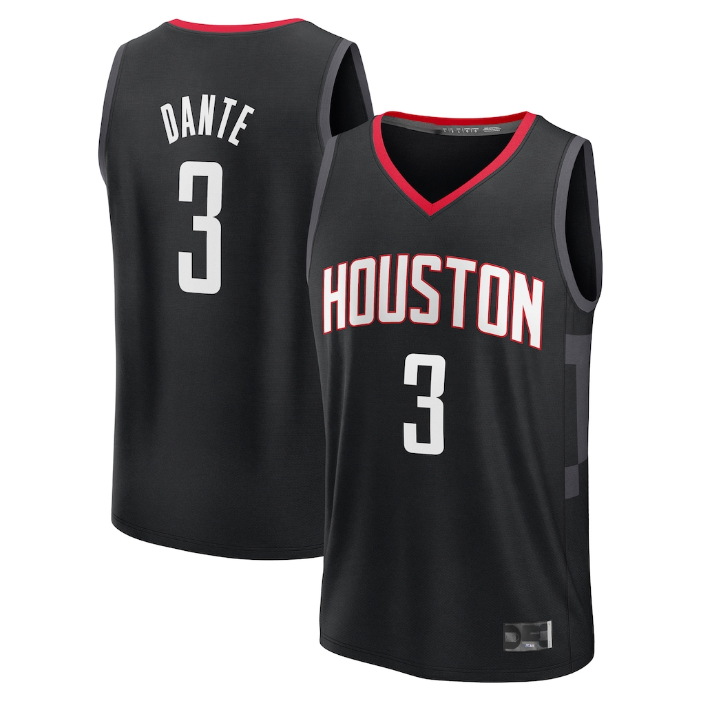 Rebec H.Rockets #3 N'Faly Dante Black Fast Break Replica Player Stitched Jerseys- Statement Edition