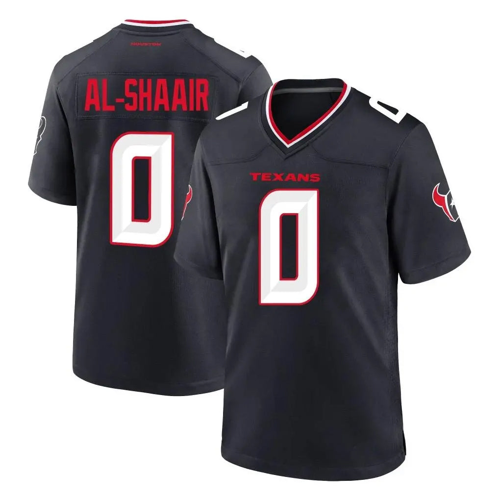 Rebec H.Texans #0 Azeez Al-Shaair Player Navy Team Home Game Stitched Jerseys