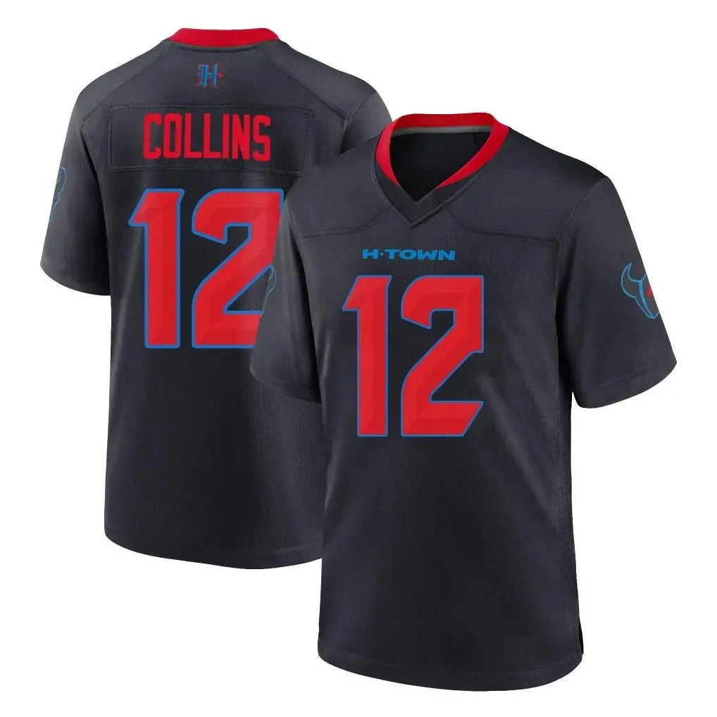 Rebec H.Texans #12 Nico Collins Player Navy 2nd Alternate Home Game Stitched Jerseys