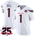 Rebec H.Texans #1 Tank Dell White 2026 F.U.S.E. With 25th Anniversary Patch Limited Football Stitched Jersey