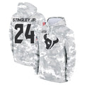 Rebec H.Texans #24 Derek Stingley Jr. Player Arctic Camo Salute to Service Hoodies Limited Game Stitched Jerseys