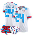 Rebec H.Texans #24 Derek Stingley Jr. White 2026 F.U.S.E. Rivalries Collection With 25th Anniversary Patch Limited Football Stitched Jersey