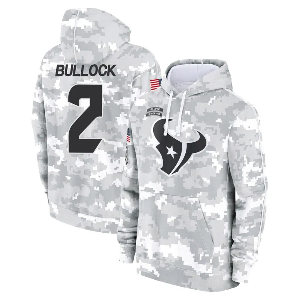 Rebec H.Texans #2 Calen Bullock Player Arctic Camo Salute to Service Hoodies Limited Game Stitched Jerseys
