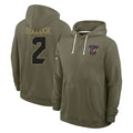 Rebec H.Texans #2 Calen Bullock Player Olive Salute to Service Pullover Hoodies Limited Stitched Jerseys