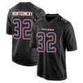 Rebec H.Texans #32 David Montgomery Player Black Fashion Home Game Stitched Jerseys