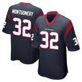 Rebec H.Texans #32 David Montgomery Player Navy Home Game Stitched Jerseys