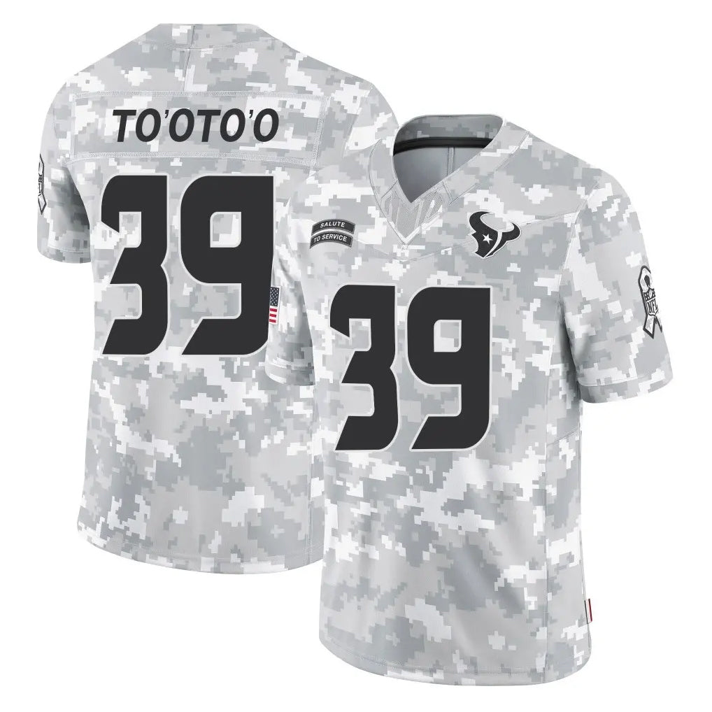 Rebec H.Texans #39 Henry To'oTo'o Player Arctic Camo Salute To Service Limited Game Stitched Jerseys