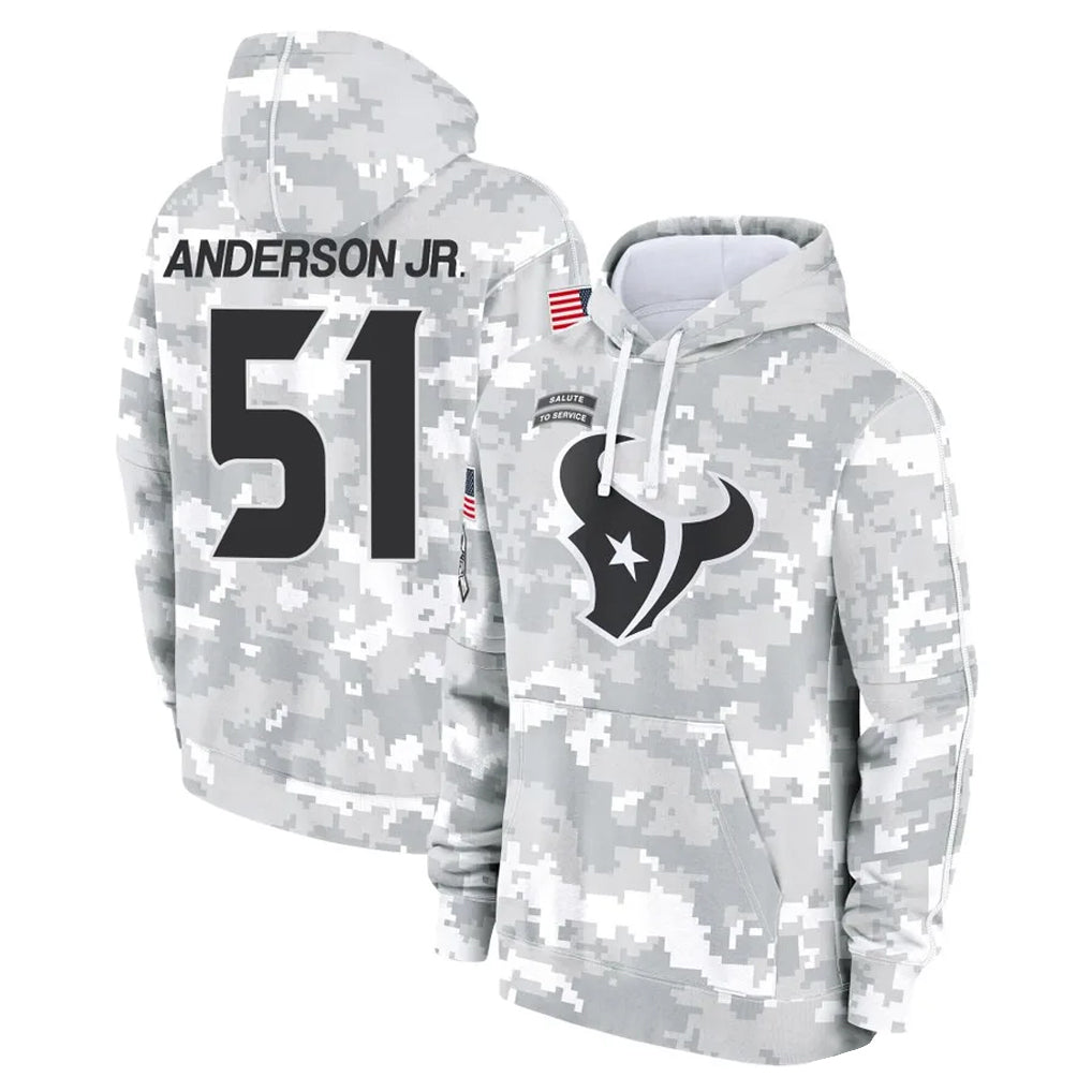 Rebec H.Texans #51 Will Anderson Jr. Player Arctic Camo Salute to Service Hoodies Limited Game Stitched Jerseys