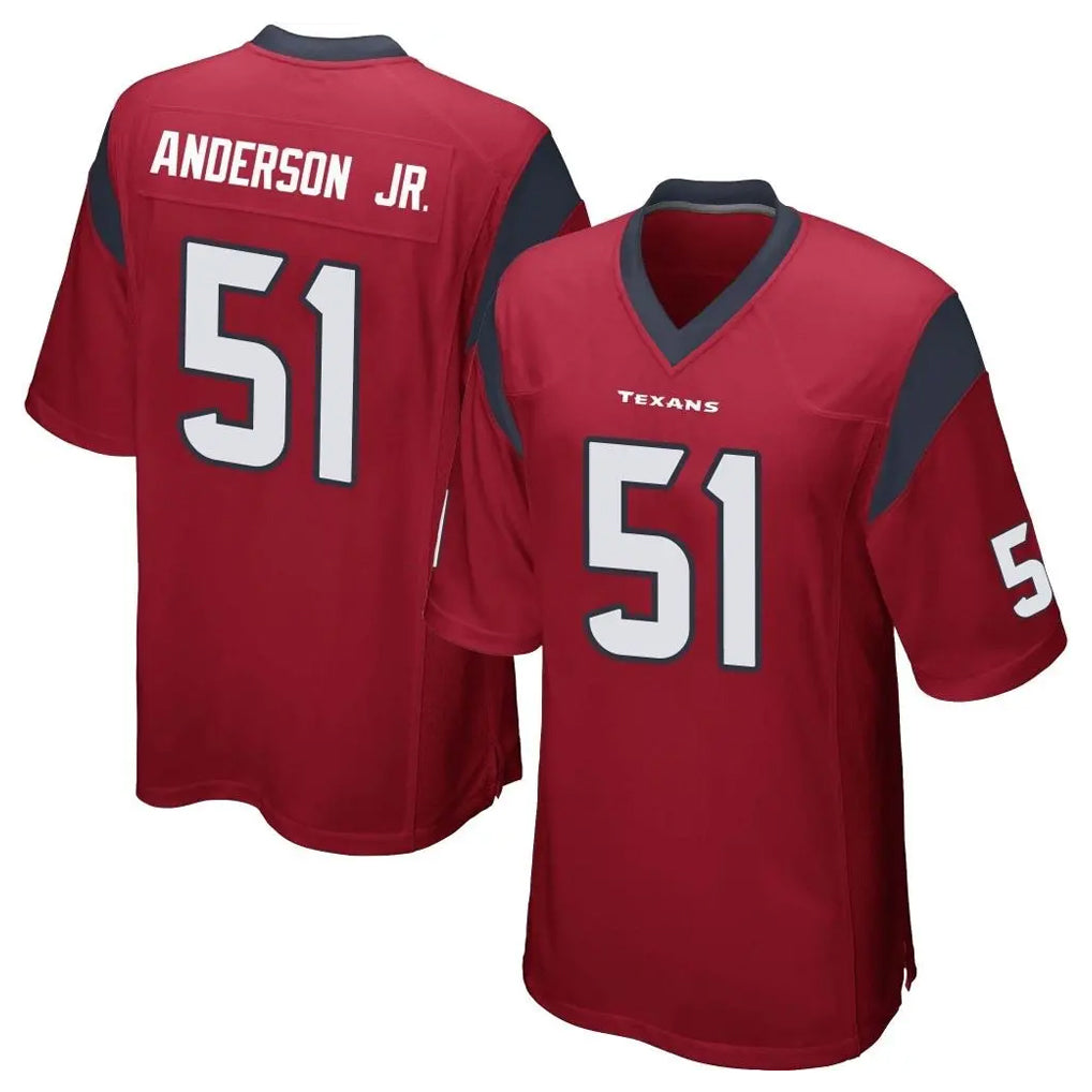 Rebec H.Texans #51 Will Anderson Jr. Player Red Home Game Stitched Jerseys