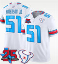Rebec H.Texans #51 Will Anderson Jr. White 2026 F.U.S.E. Rivalries Collection With 25th Anniversary Patch Limited Football Stitched Jersey
