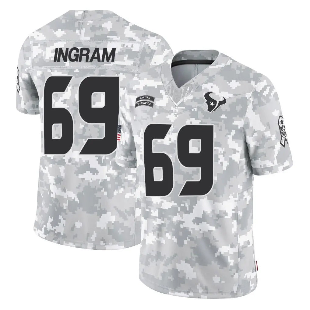 Rebec H.Texans #69 Ed Ingram Player Arctic Camo Salute To Service Limited Game Stitched Jerseys