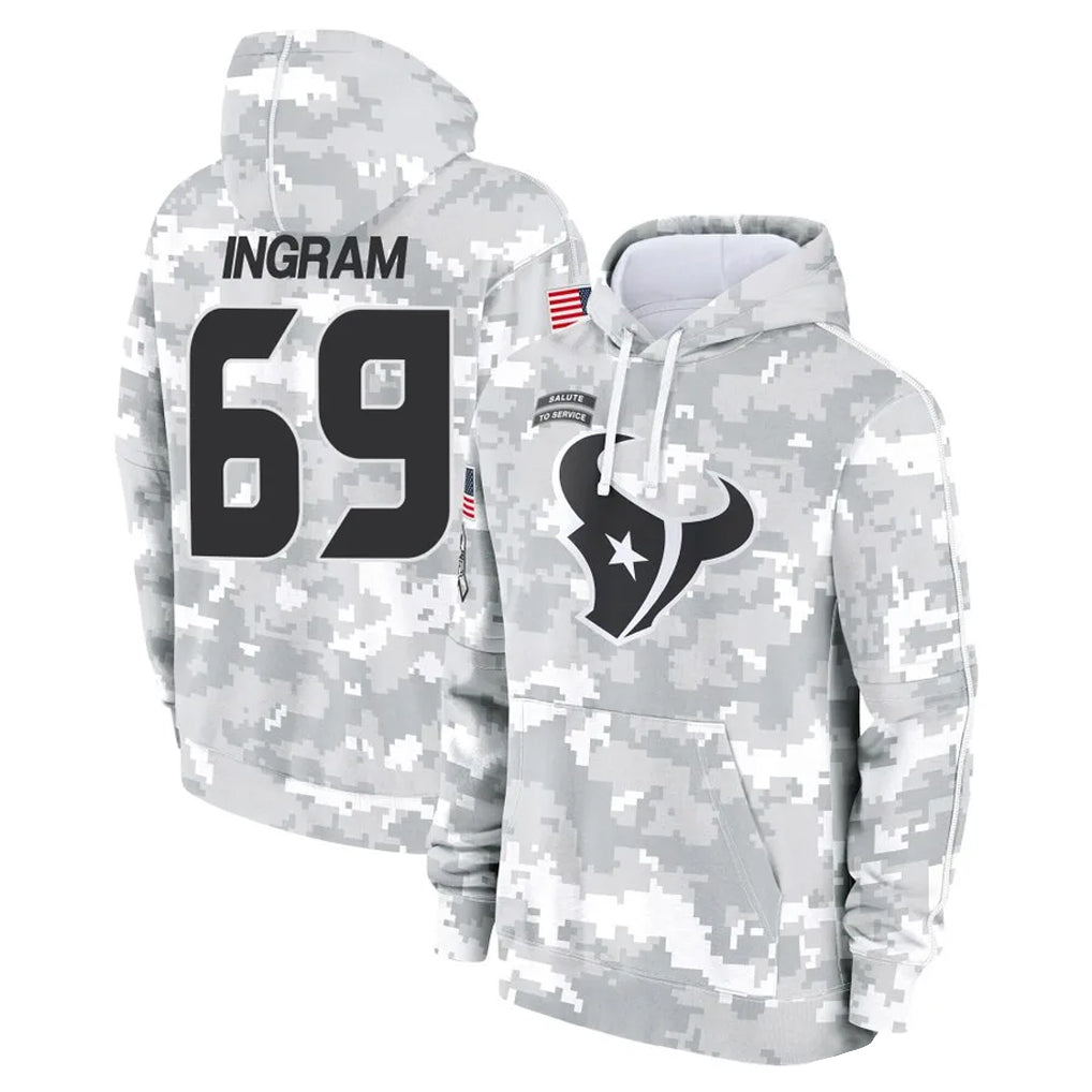 Rebec H.Texans #69 Ed Ingram Player Arctic Camo Salute to Service Hoodies Limited Game Stitched Jerseys