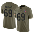 Rebec H.Texans #69 Ed Ingram Player Olive Salute To Service Limited Stitched Jerseys