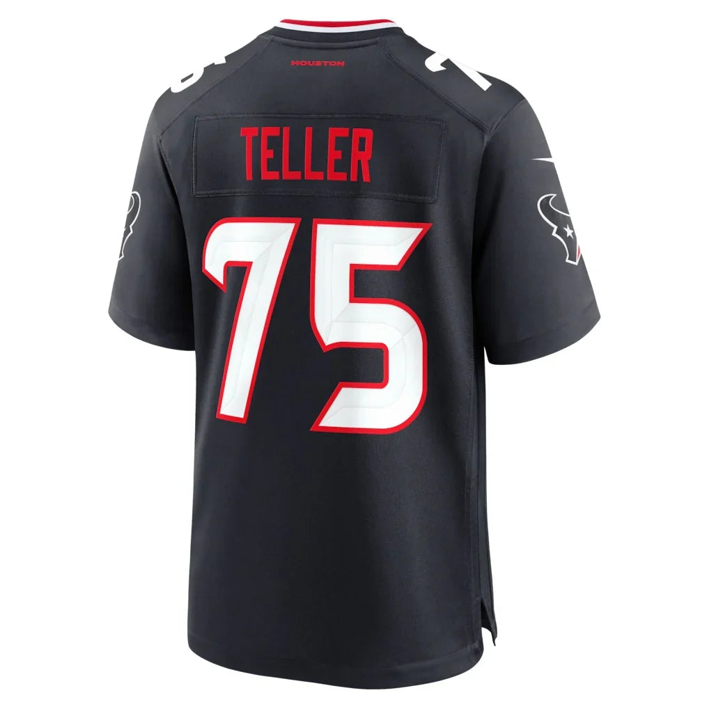 H.Texans #75 Wyatt Teller Navy Rebec Team Game Stitched Jerseys