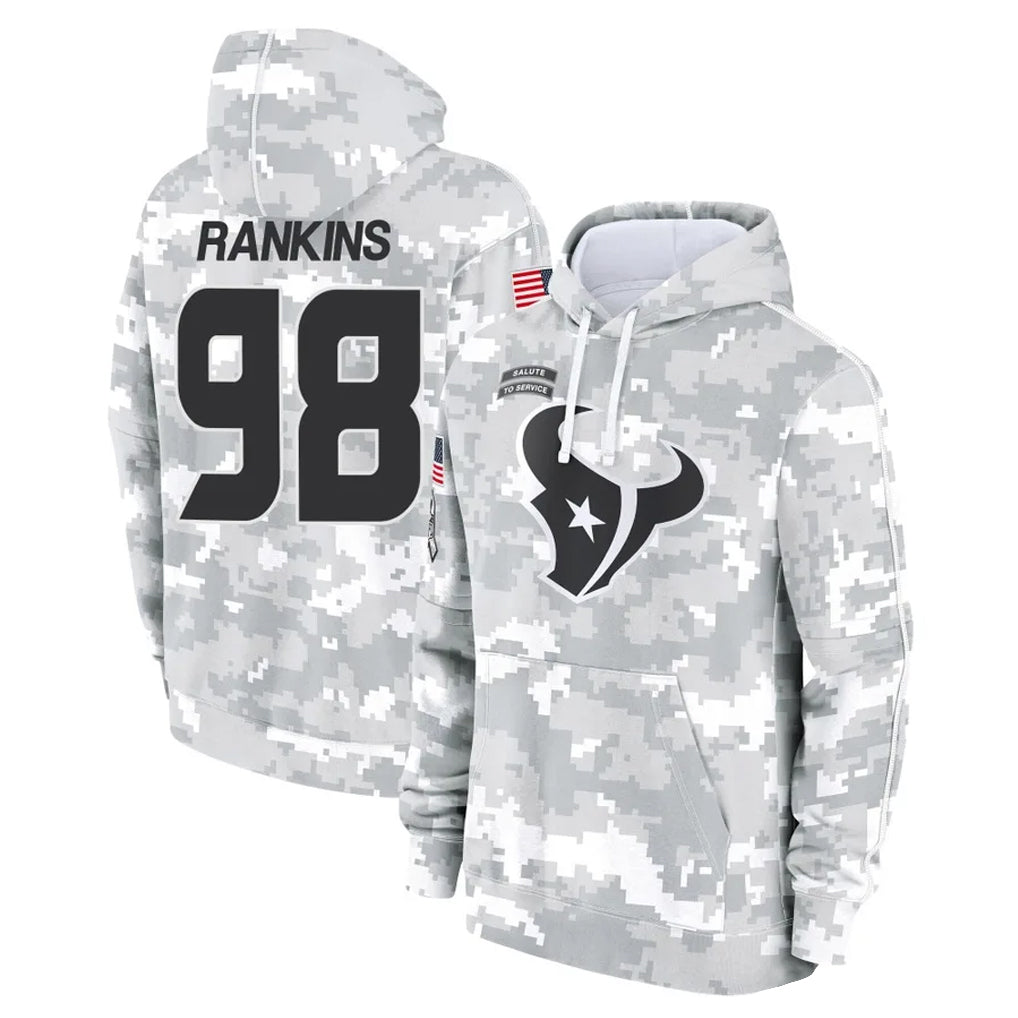 Rebec H.Texans #98 Sheldon Rankins Player Arctic Camo Salute to Service Hoodies Limited Game Stitched Jerseys