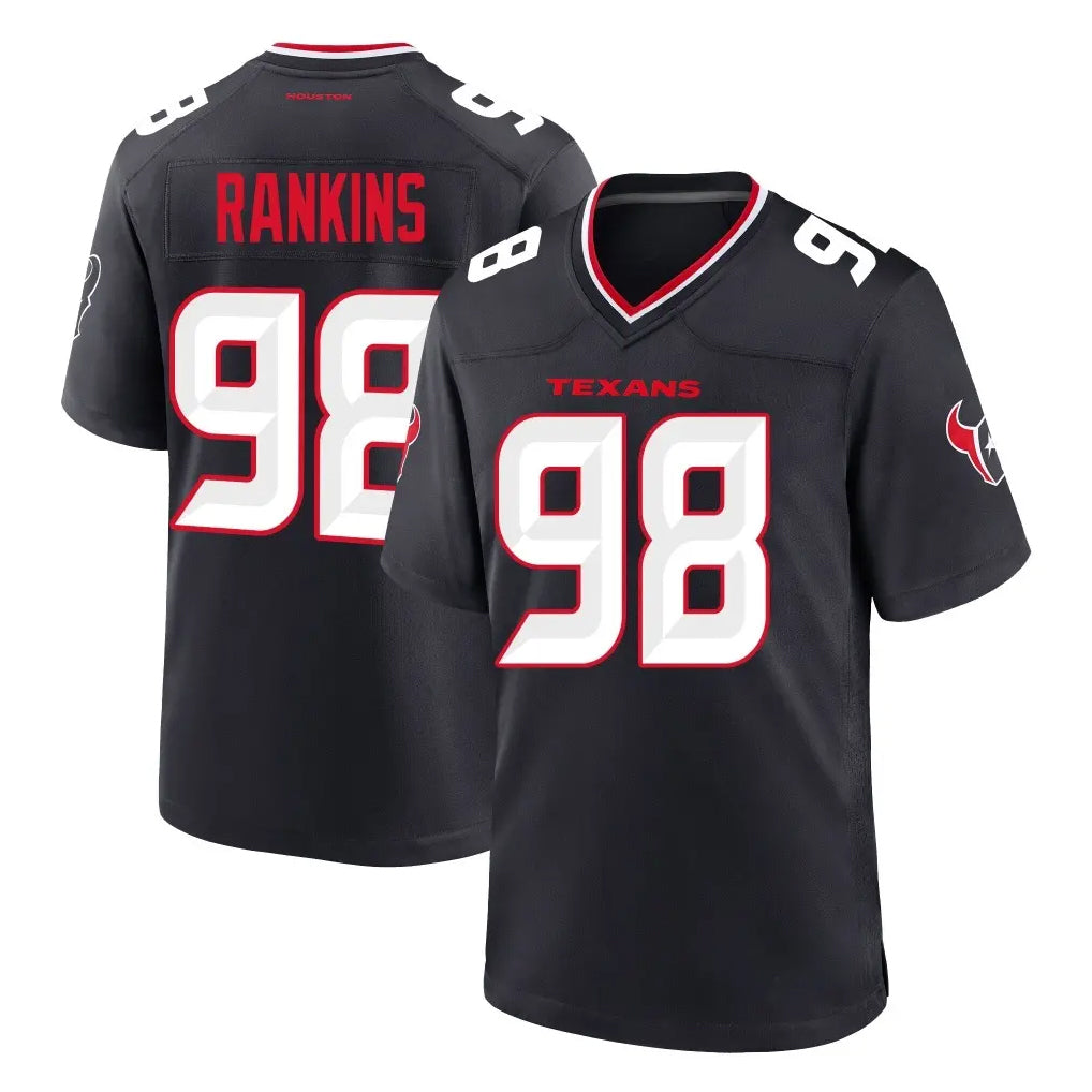Rebec H.Texans #98 Sheldon Rankins Player Navy Team Home Game Stitched Jerseys