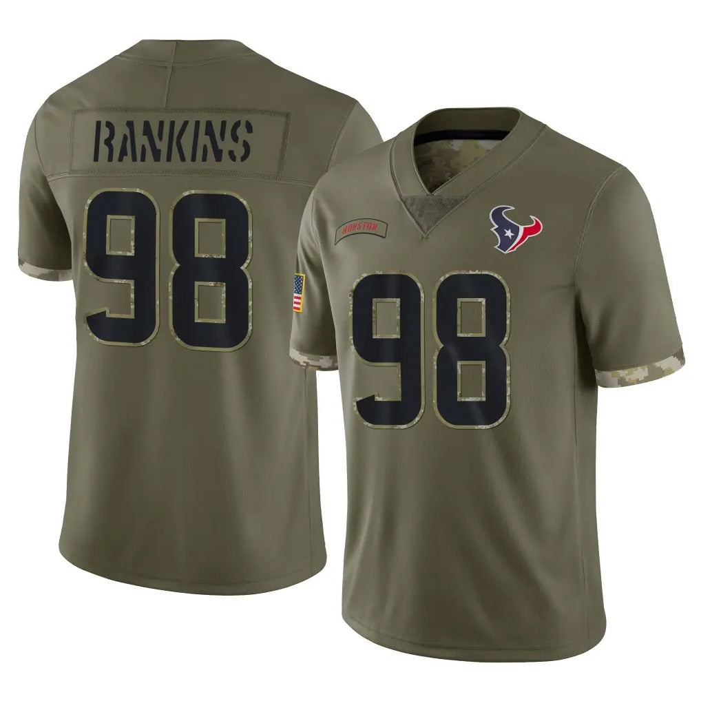 Rebec H.Texans #98 Sheldon Rankins Player Olive Salute To Service Limited Stitched Jerseys