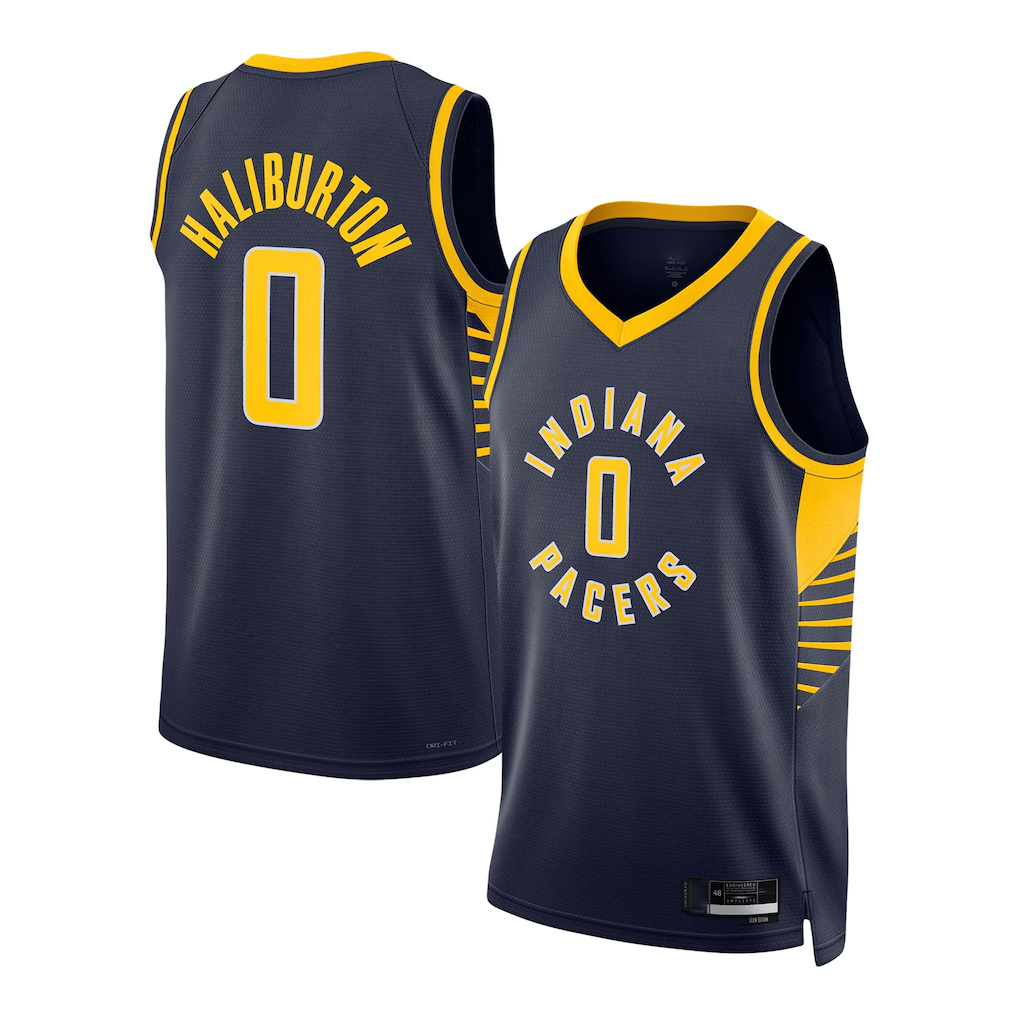 Rebec I.Pacers #0 Tyrese Haliburton Navy Swingman Jerseys - Icon Edition
