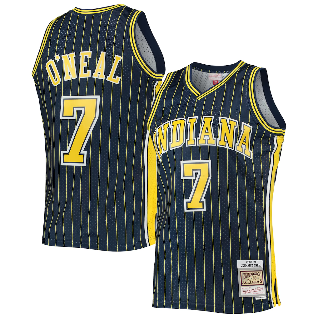 Rebec I.Pacers #7 Jermaine O'Neal Mitchell & Ness Navy 200304 Hardwood Classics Swingman Jerseys