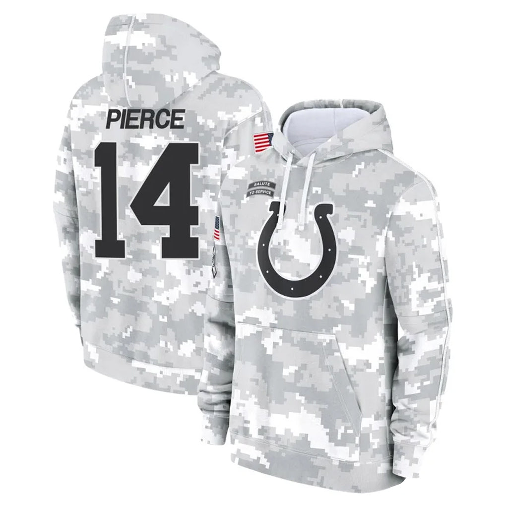 Rebec IN.Colts #14 Alec Pierce Player Arctic Camo Salute to Service Hoodies Limited Game Stitched Jerseys
