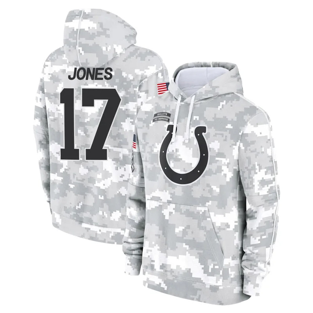 Rebec IN.Colts #17 Daniel Jones Player Arctic Camo Salute to Service Hoodies Limited Game Stitched Jerseys