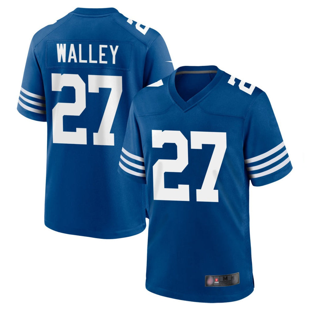 Rebec IN.Colts #27 Justin Walley Player Royal Limited Home Game Stitched Jerseys