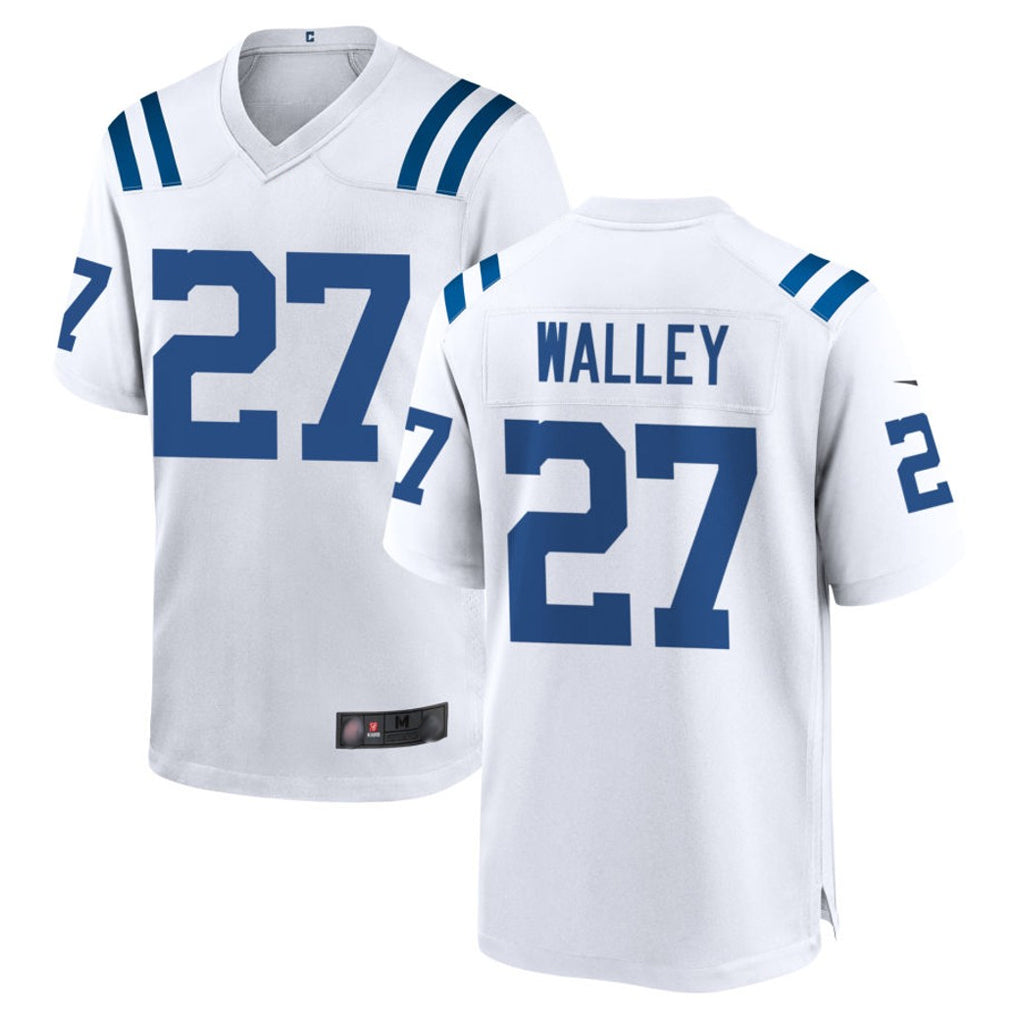 Rebec IN.Colts #27 Justin Walley Player White Home Game Stitched Jerseys