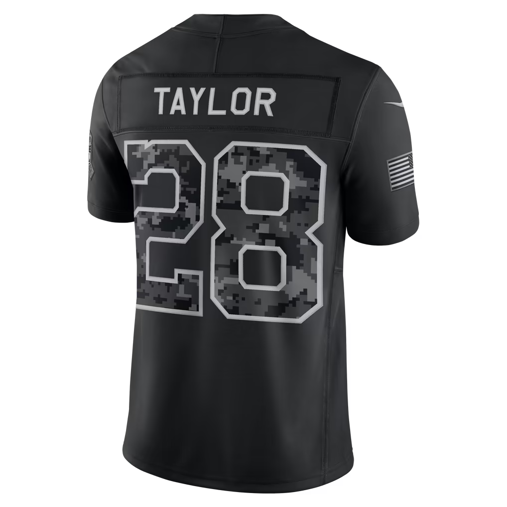 Rebec  IN.Colts #28 Jonathan Taylor Black 2026 Salute to Service Stitched Limited Jersey