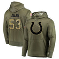 Rebec IN.Colts #53 CJ Allen Player Olive Salute to Service Pullover Hoodies Home Game Stitched Jerseys